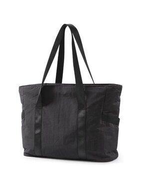 Women Black-largeShoulder Tote Bag With Top Handle with Yoga Mat Buckle for Gym